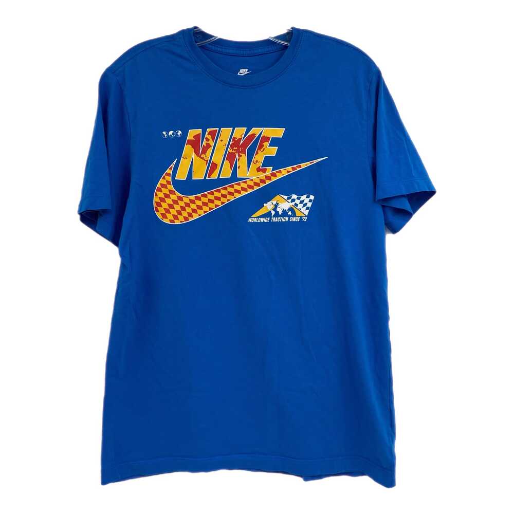 Nike Blue Yellow Short Sleeve Graphic Tee | Mens M